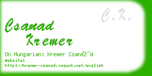 csanad kremer business card